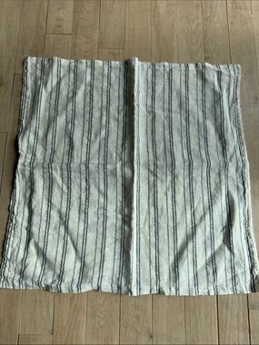 Striped Linen arhaus euro sham- Neutral Ivory and Gray